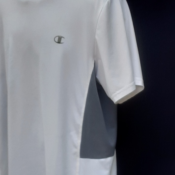 3/$25💦 Champion Mens PowerFlex Tee XL White Gray - Picture 3 of 6